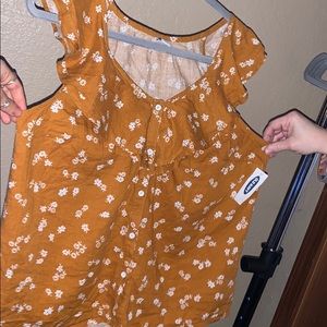 orange flower blouse